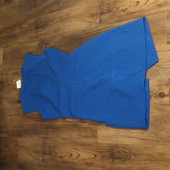 L'AGENCE Marine Blue Pleated Tank Asymmetrical Dress SSS - Picture 4 of 7